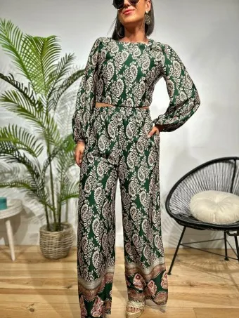 Conjunto Satinado Cachemires BALLORY Verde