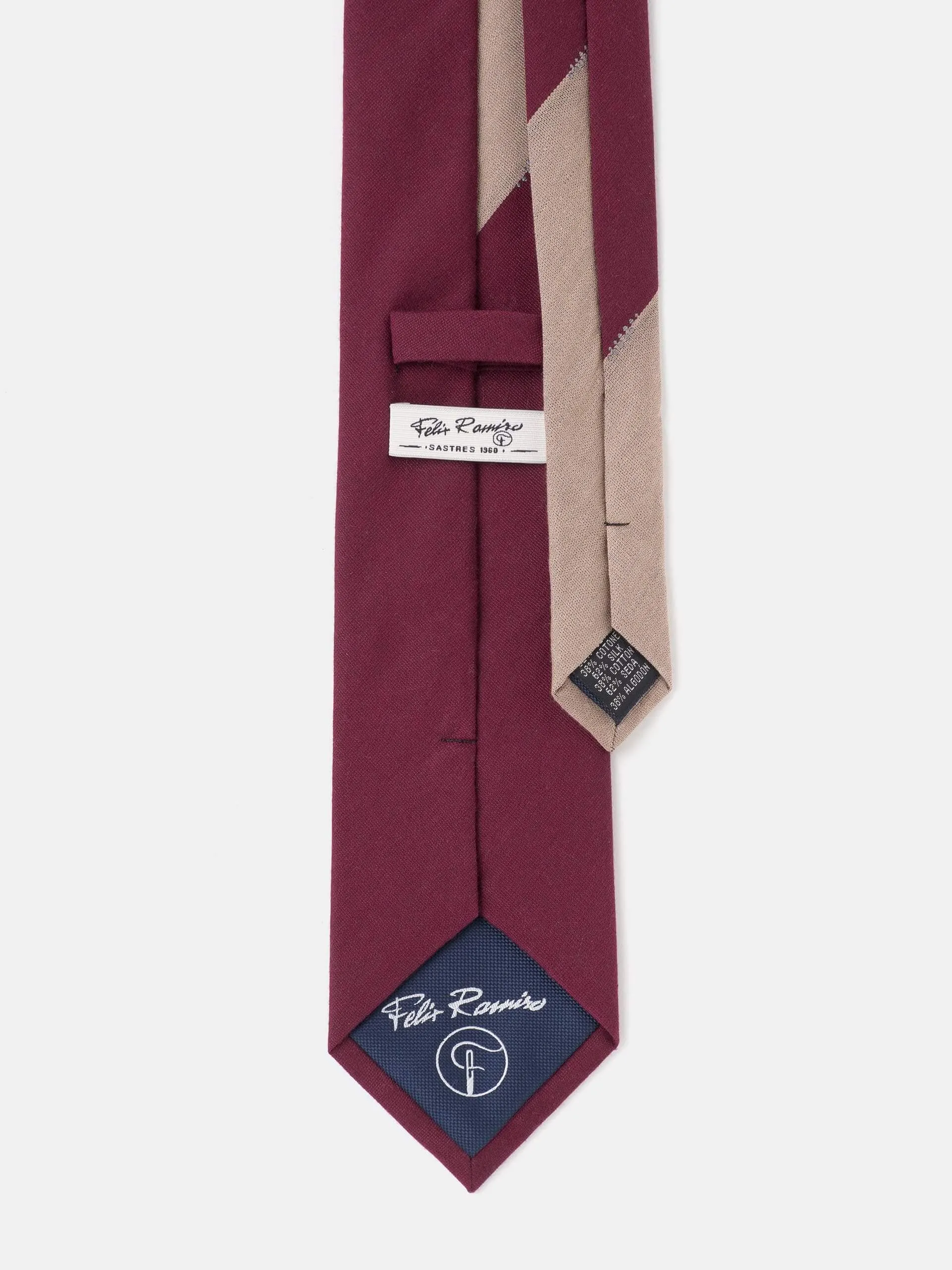 CORBATA SEDA RAYAS GRANATE