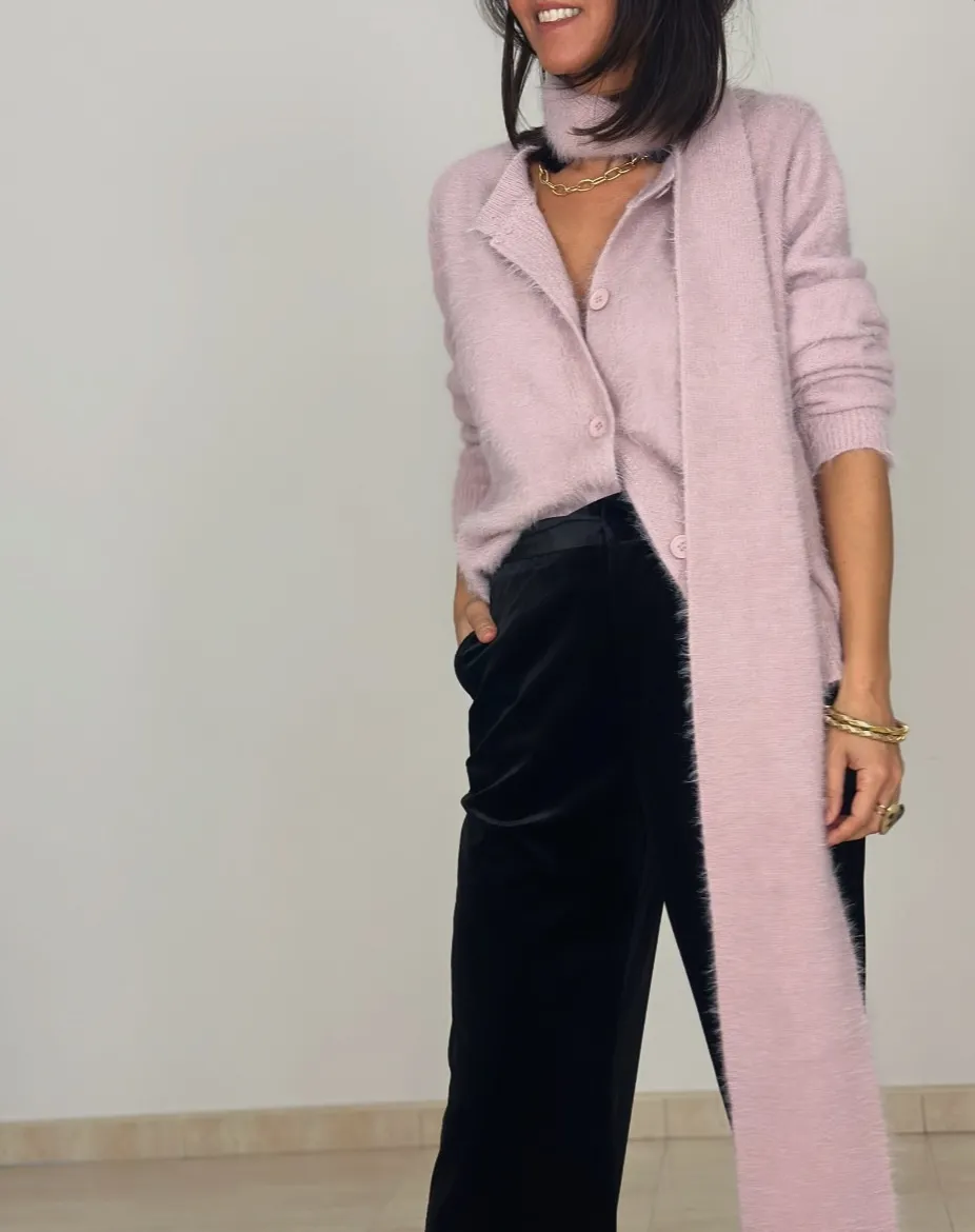 Cárdigan Textura Rosa