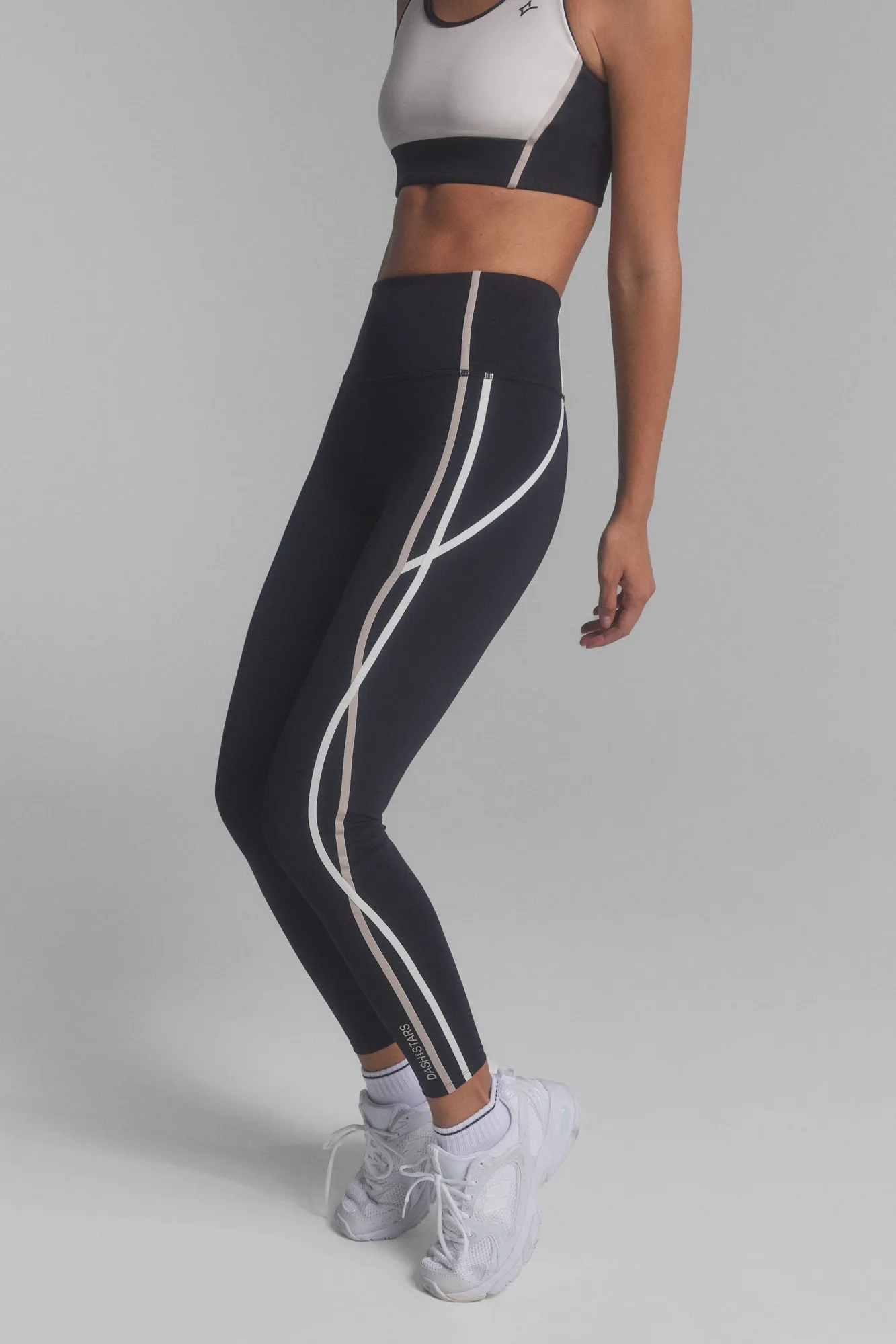 Dash and Stars Leggings 4D STRETCH estampado b&w