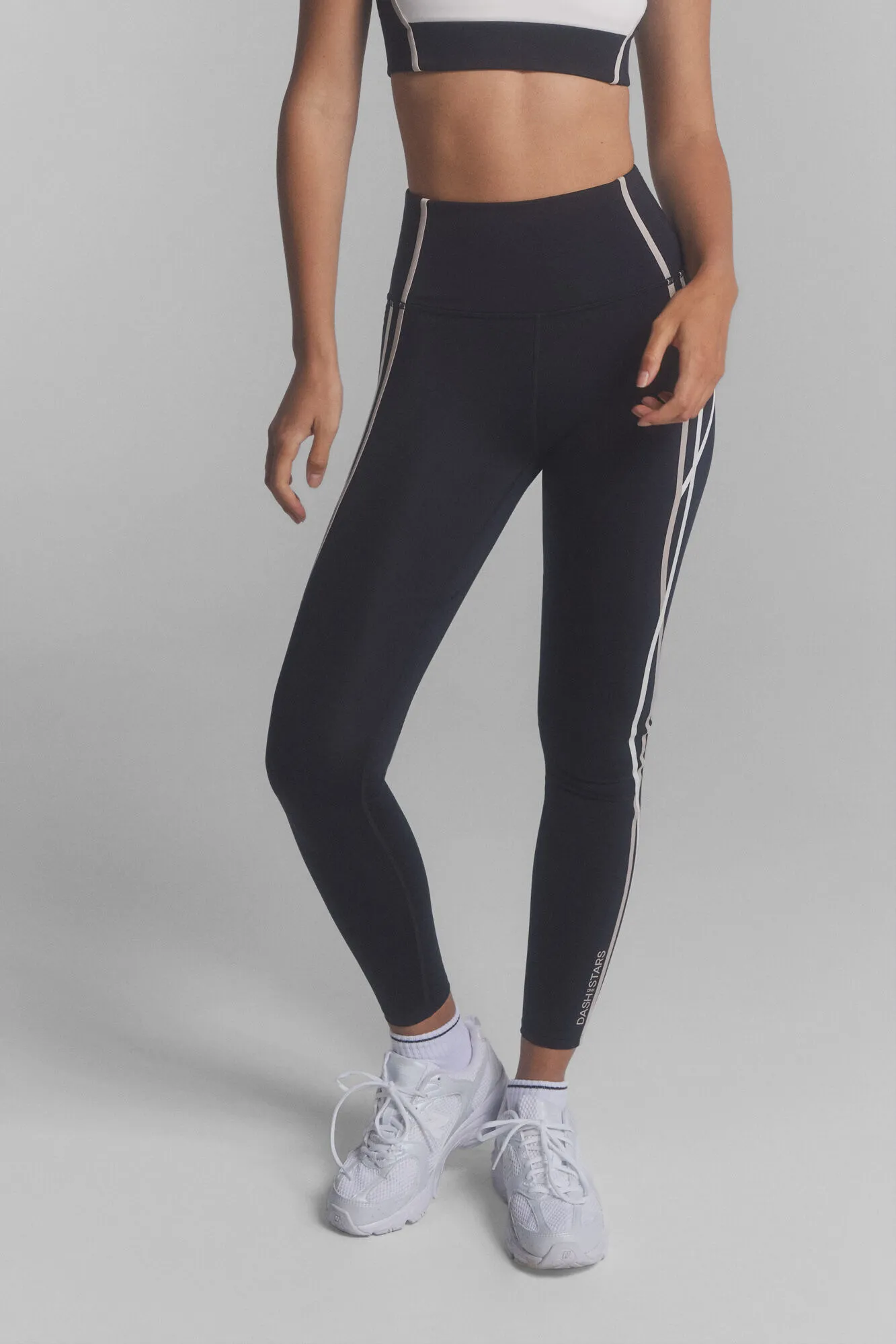 Dash and Stars Leggings 4D STRETCH estampado b&w