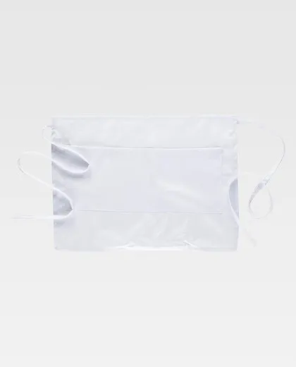 Delantal francés 35x50cm con 2 bolsos Blanco