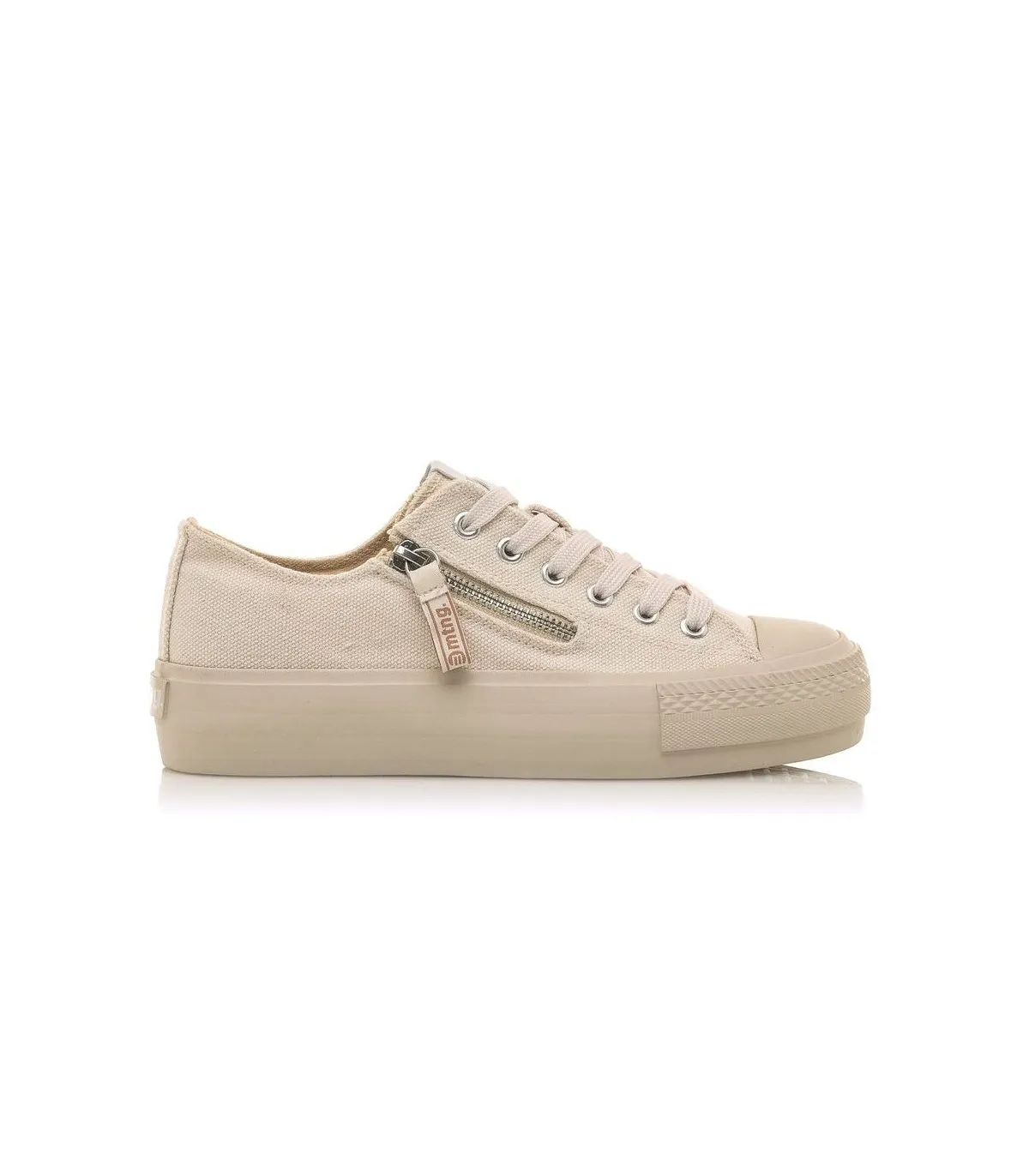 Deportivo beige con cremallera