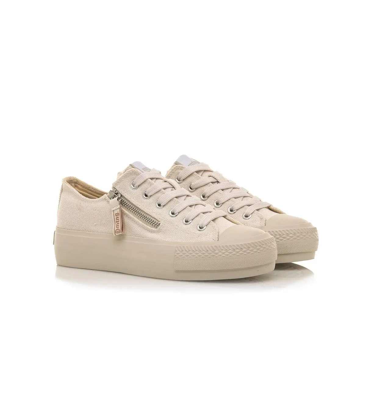 Deportivo beige con cremallera
