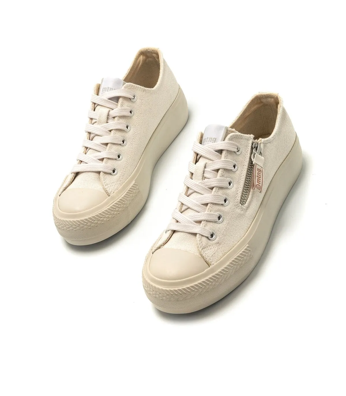 Deportivo beige con cremallera