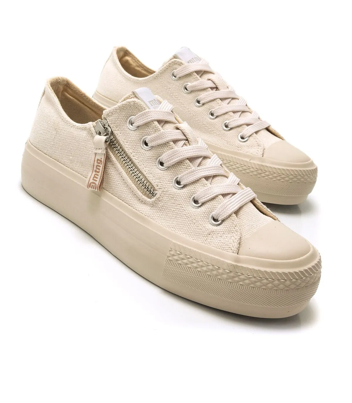 Deportivo beige con cremallera