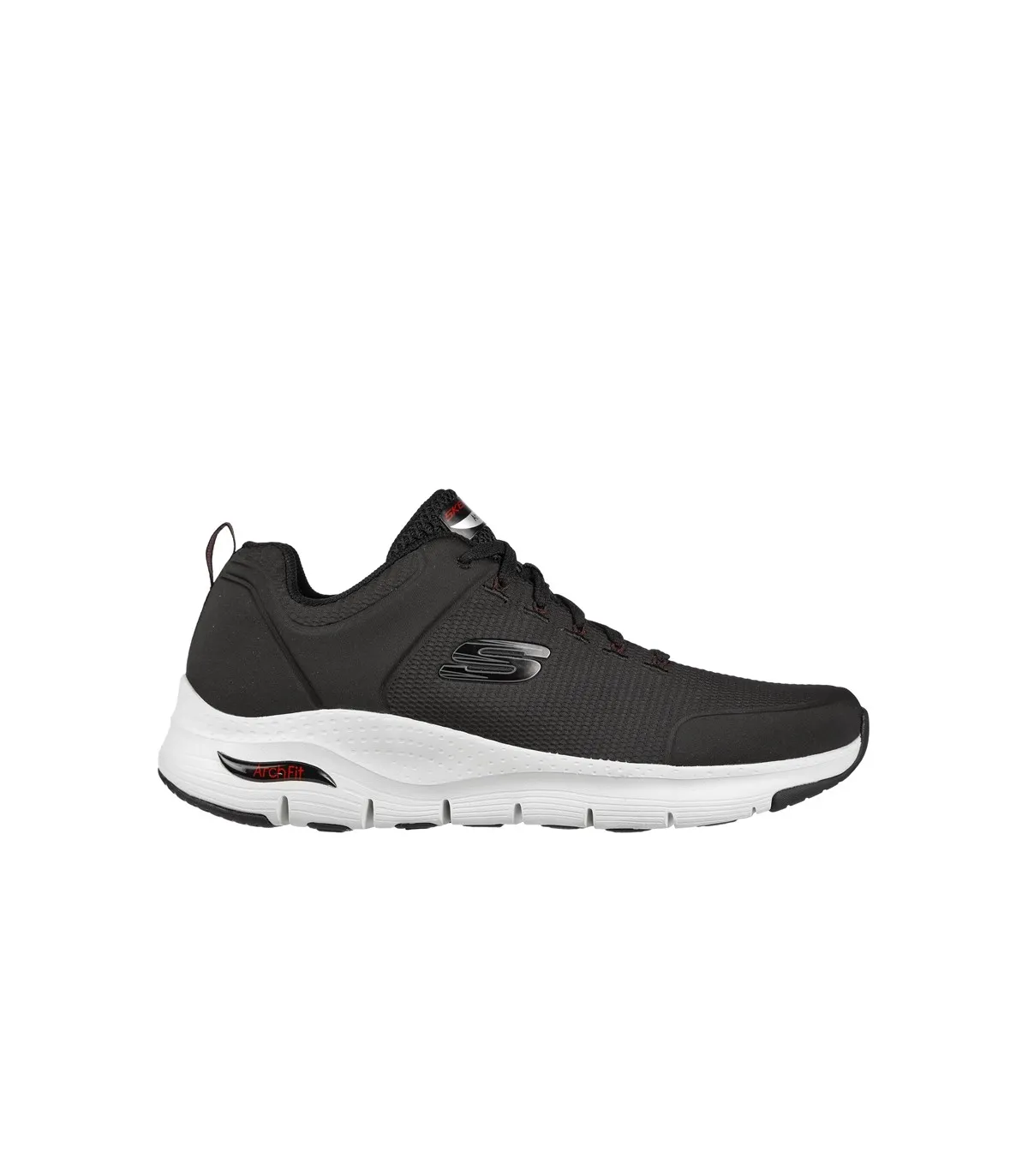 Deportivo con cordones negro y piso blanco