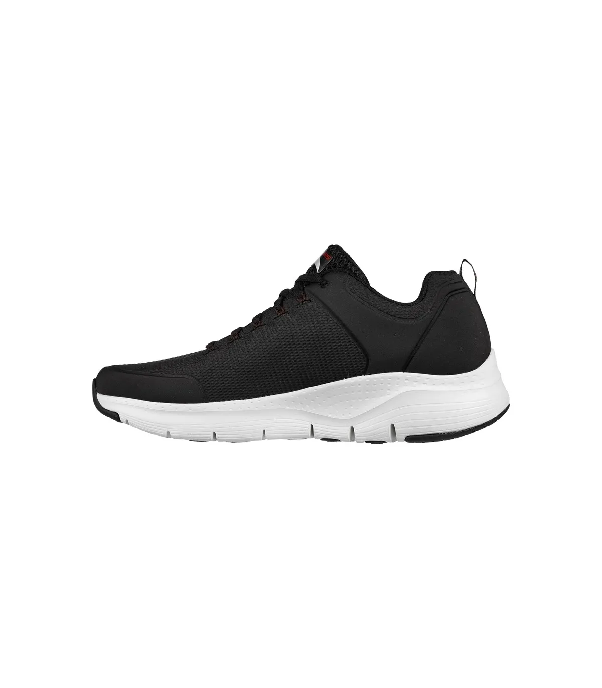 Deportivo con cordones negro y piso blanco