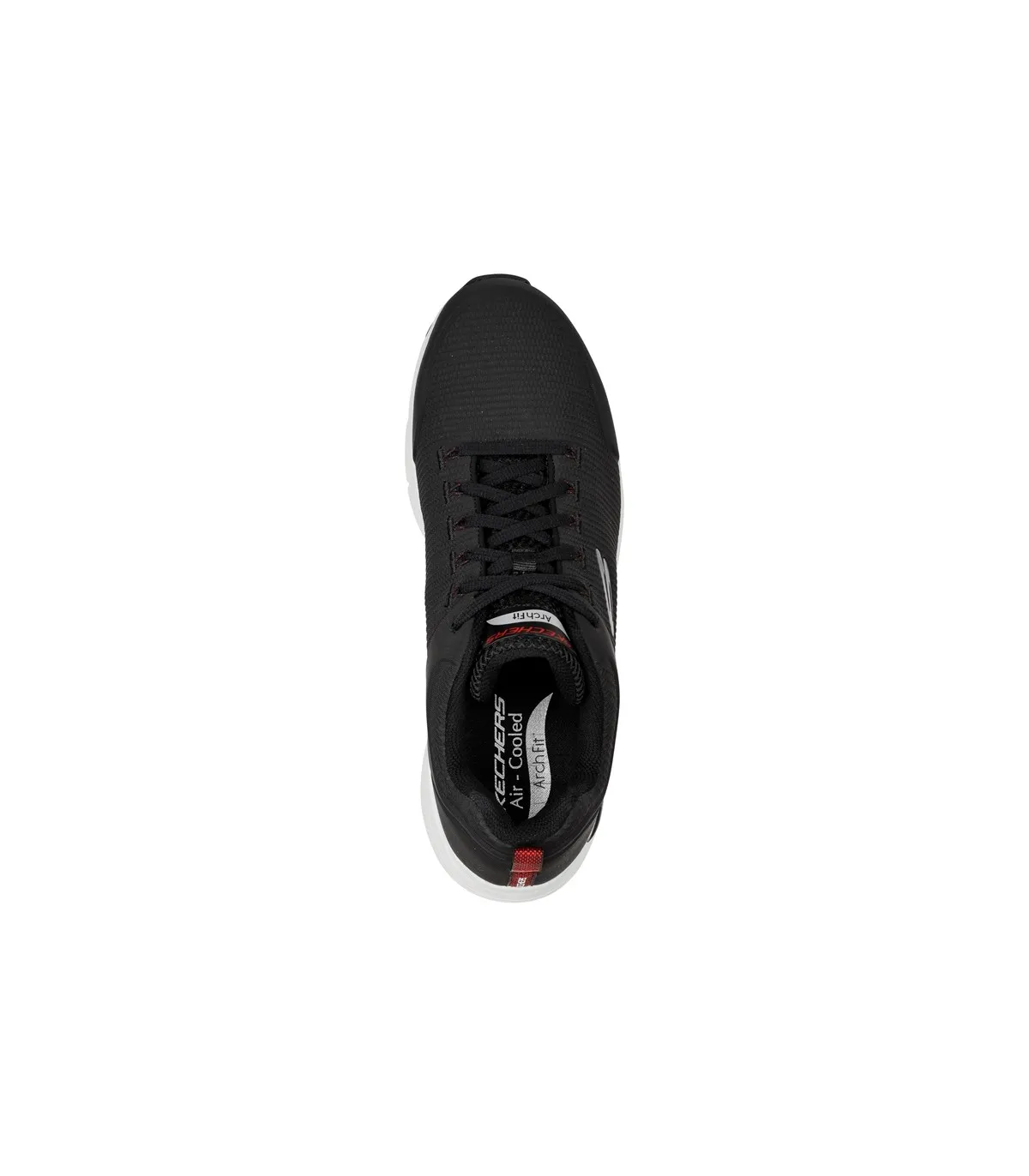 Deportivo con cordones negro y piso blanco