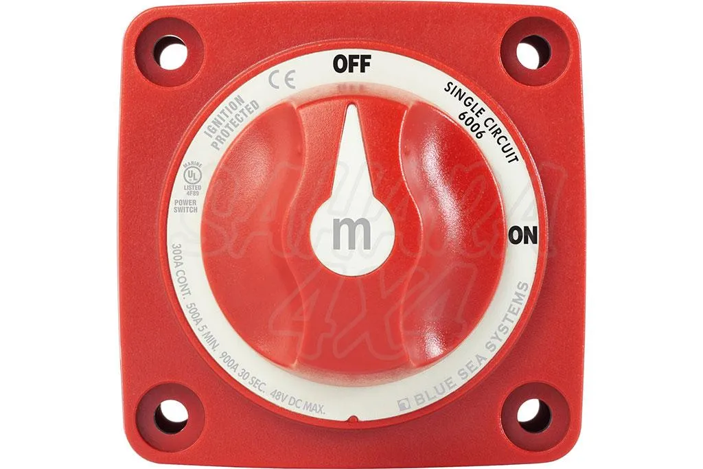 Desconectador de bateria 300 Amp Bluesea. Rojo