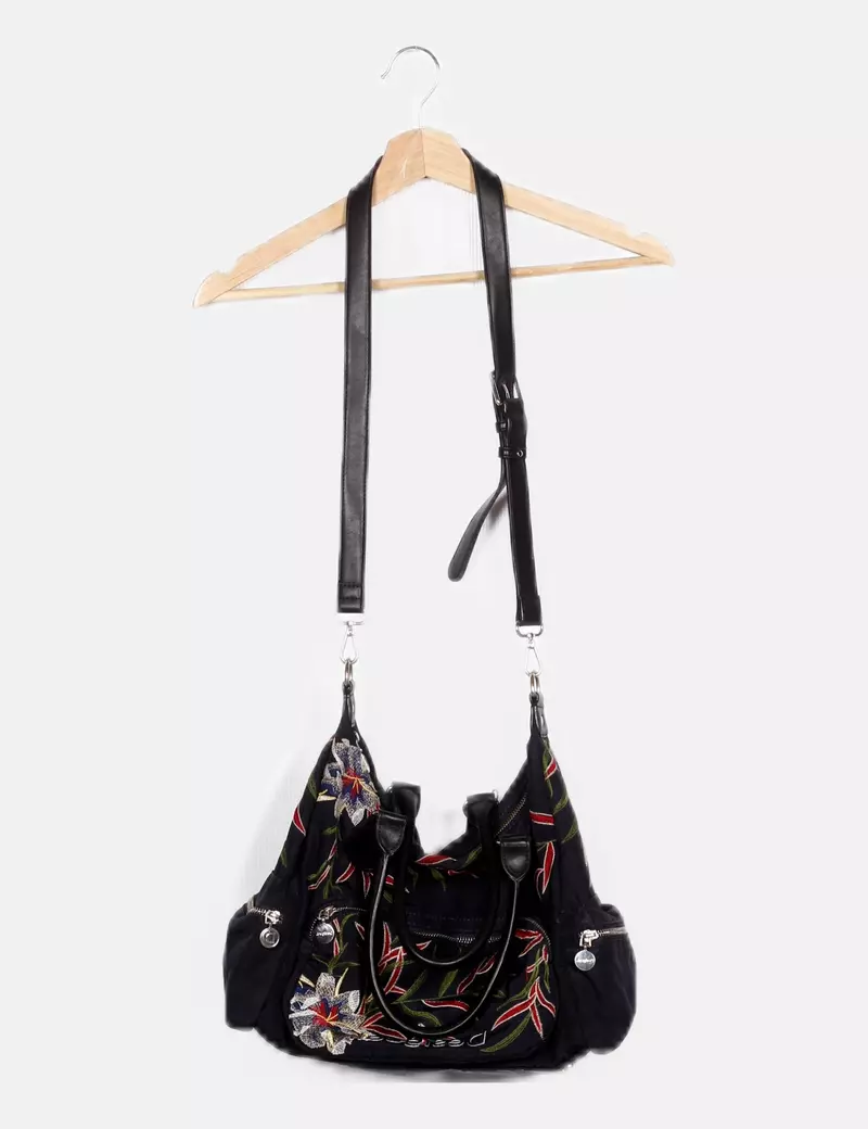 Desigual Bolso azul marino estampado