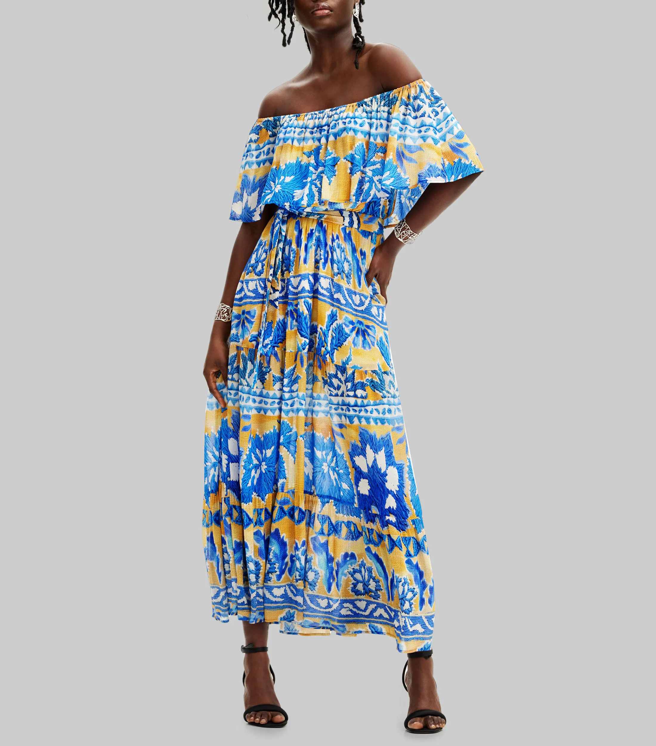 Desigual Vestido largo Arty Stella Jean Mujer