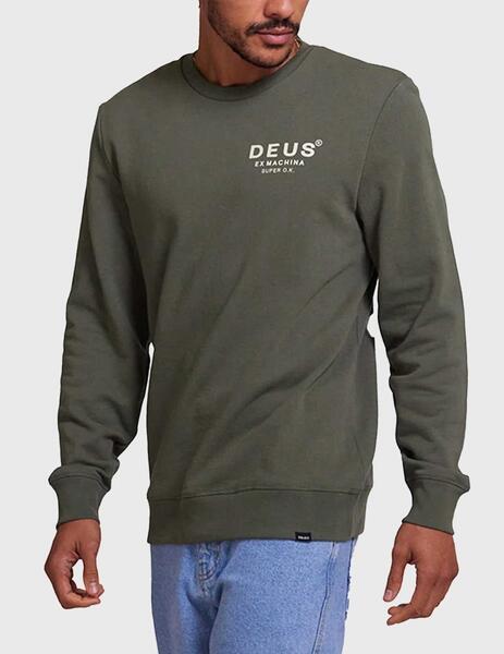 Deus Ex Machina Chatterbox Crew Sudadera verde para hombre