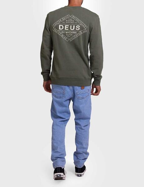 Deus Ex Machina Chatterbox Crew Sudadera verde para hombre