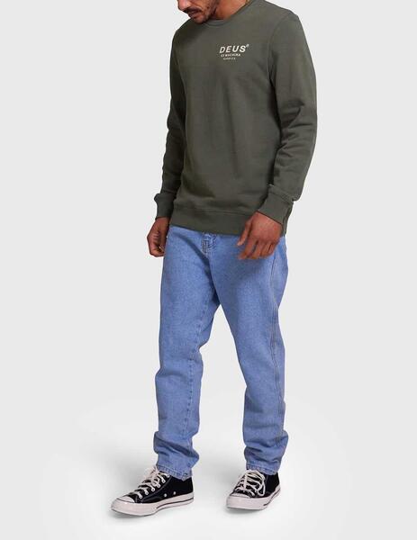 Deus Ex Machina Chatterbox Crew Sudadera verde para hombre