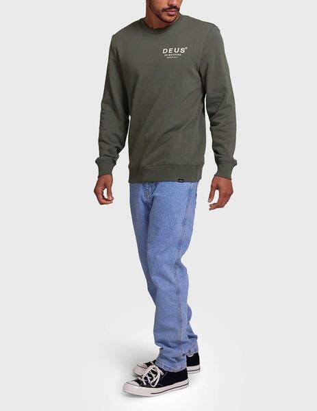 Deus Ex Machina Chatterbox Crew Sudadera verde para hombre