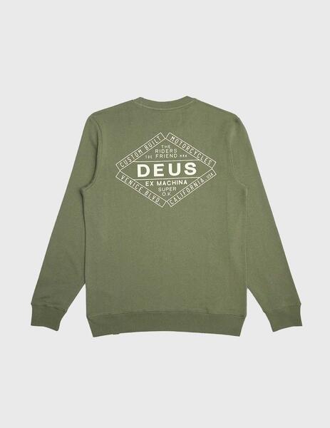 Deus Ex Machina Chatterbox Crew Sudadera verde para hombre