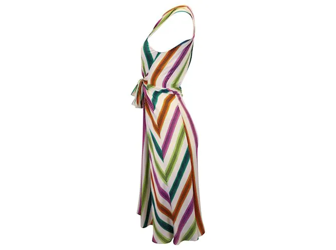 Diane Von Furstenberg Vestido a rayas Mireille en seda multicolor Impresión de pitón 