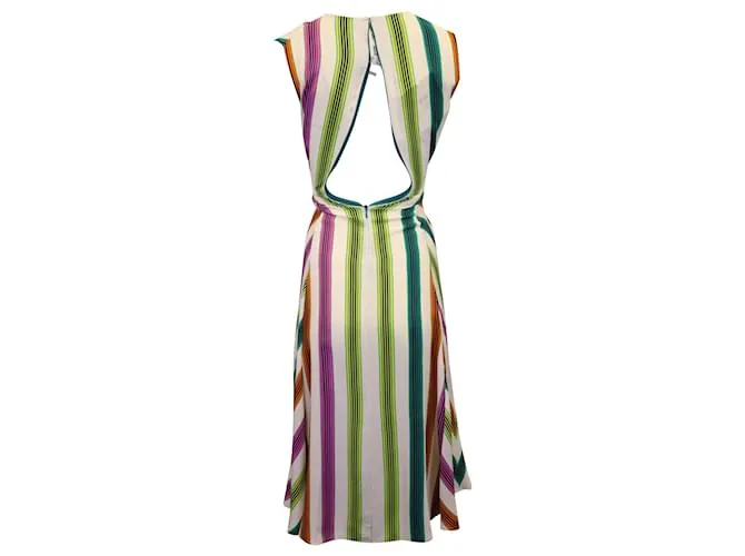 Diane Von Furstenberg Vestido a rayas Mireille en seda multicolor Impresión de pitón 