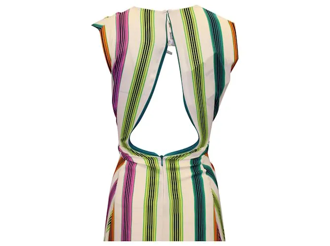 Diane Von Furstenberg Vestido a rayas Mireille en seda multicolor Impresión de pitón 