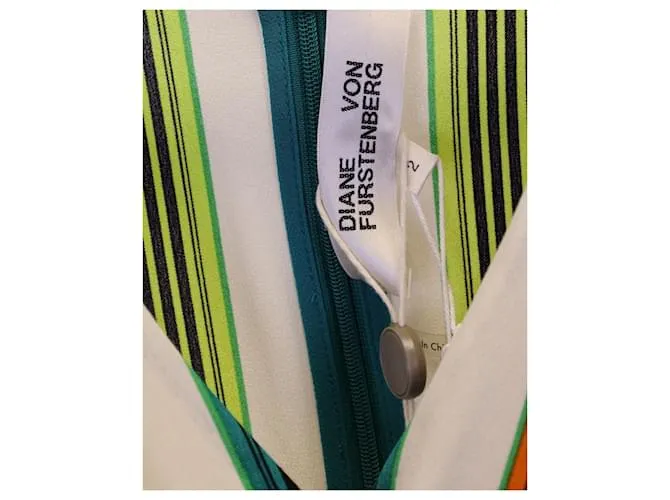 Diane Von Furstenberg Vestido a rayas Mireille en seda multicolor Impresión de pitón 