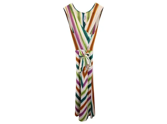 Diane Von Furstenberg Vestido a rayas Mireille en seda multicolor Impresión de pitón 