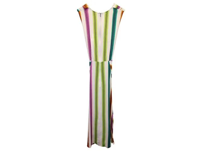 Diane Von Furstenberg Vestido a rayas Mireille en seda multicolor Impresión de pitón 
