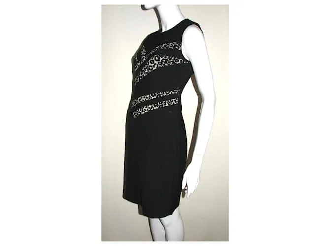 Diane Von Furstenberg Vestido DvF Marcia Negro Estampado de leopardo 