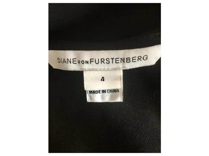 Diane Von Furstenberg Vestido DvF Marcia Negro Estampado de leopardo 