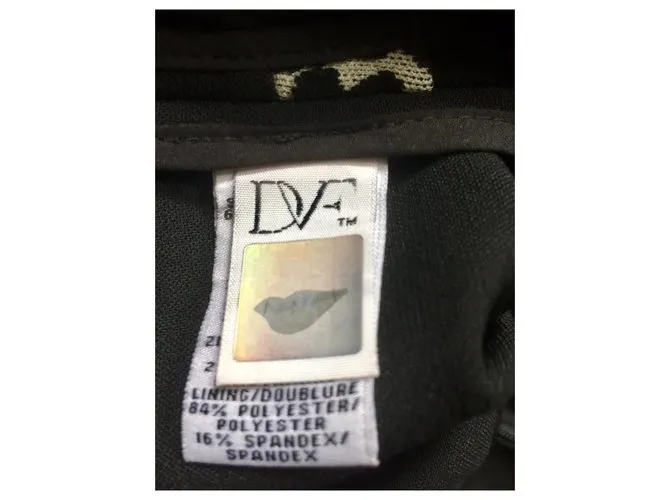 Diane Von Furstenberg Vestido DvF Marcia Negro Estampado de leopardo 