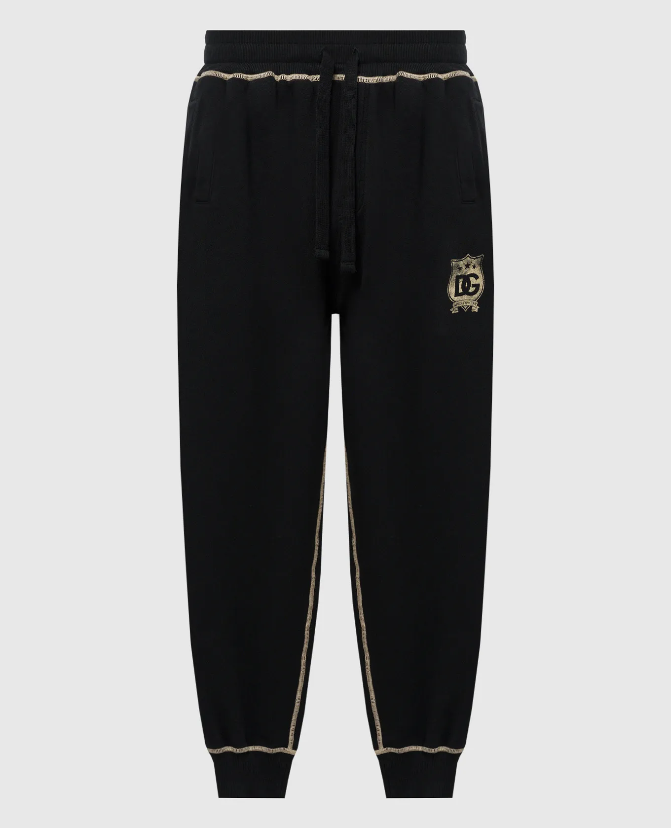 Dolce&Gabbana Black joggers with heraldic DG logo print