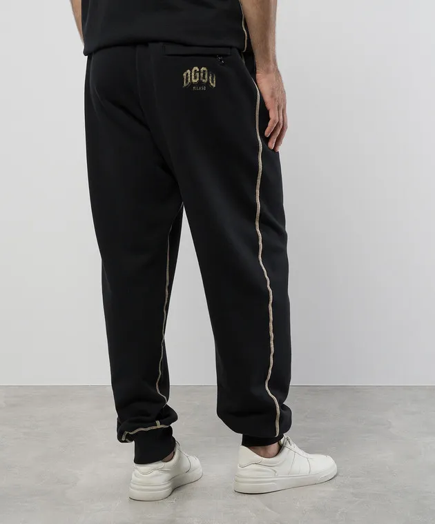 Dolce&Gabbana Black joggers with heraldic DG logo print