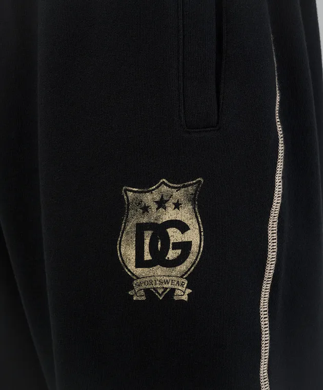 Dolce&Gabbana Black joggers with heraldic DG logo print