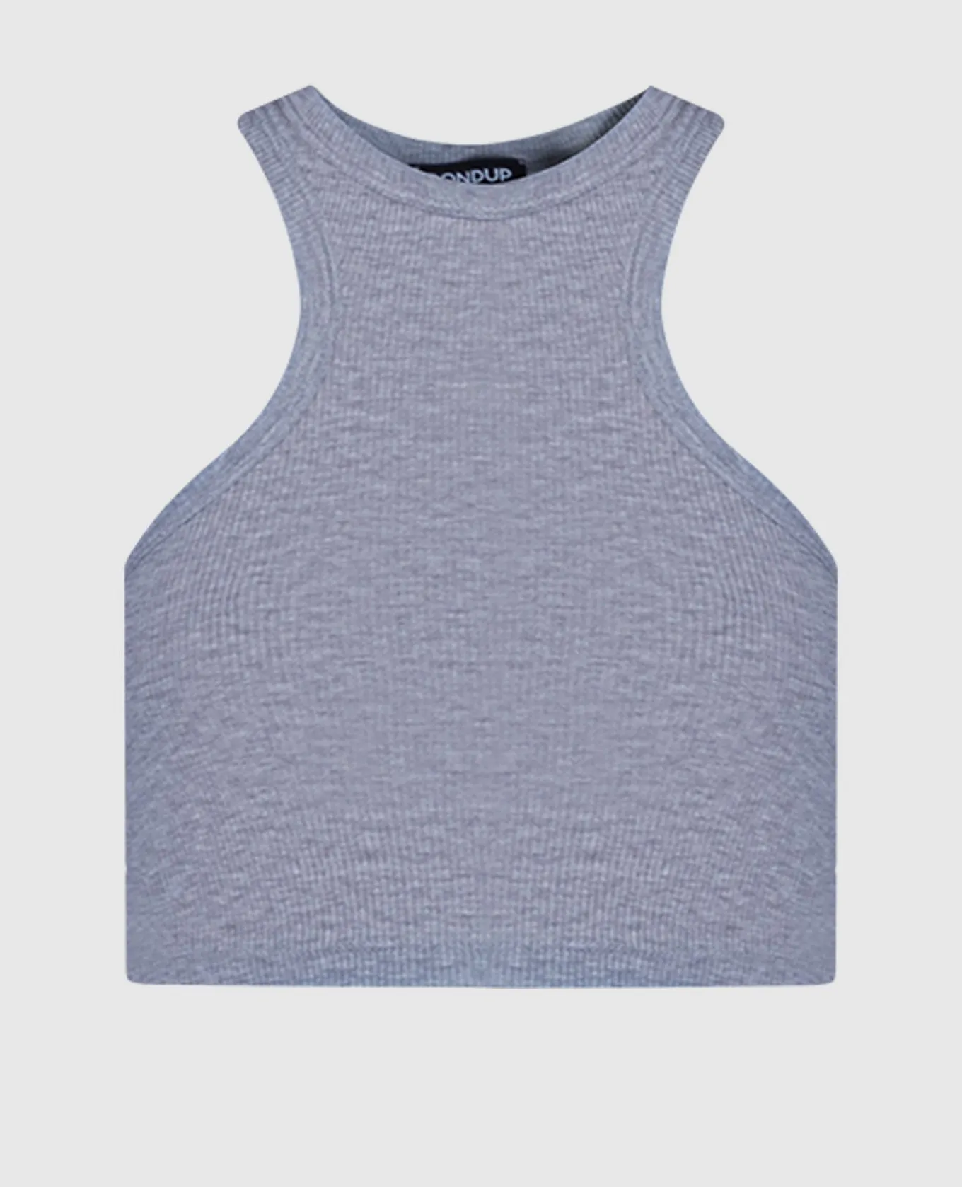 Dondup Gray ribbed top with logo