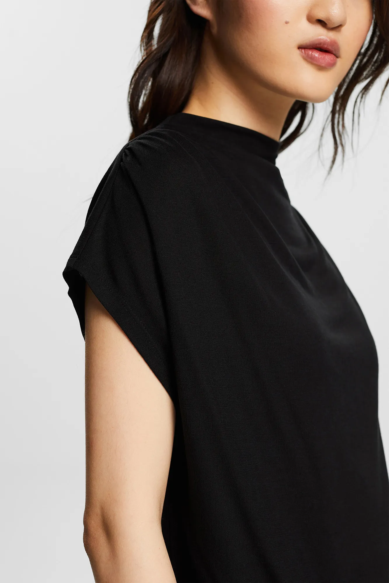 Esprit Camiseta loose fit drapeada