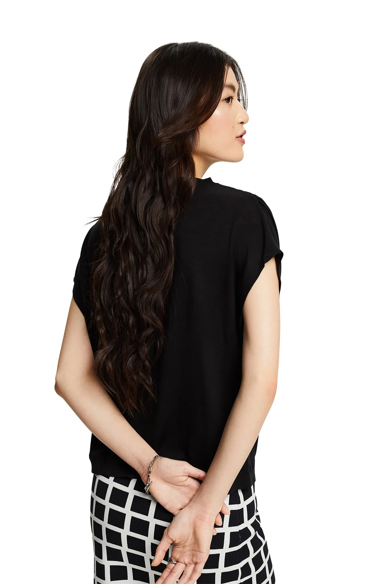 Esprit Camiseta loose fit drapeada
