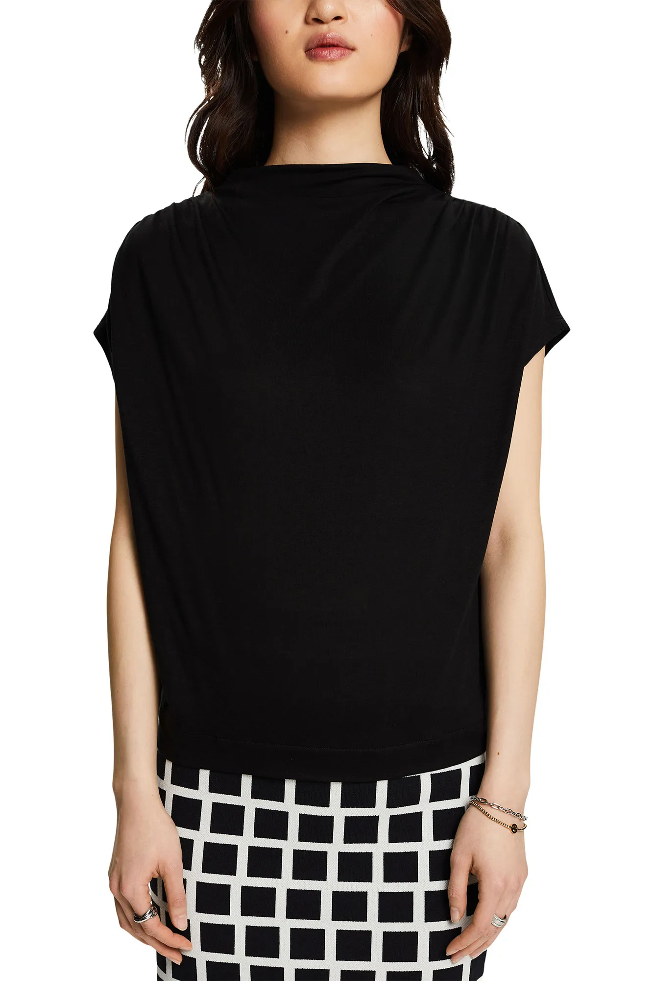 Esprit Camiseta loose fit drapeada