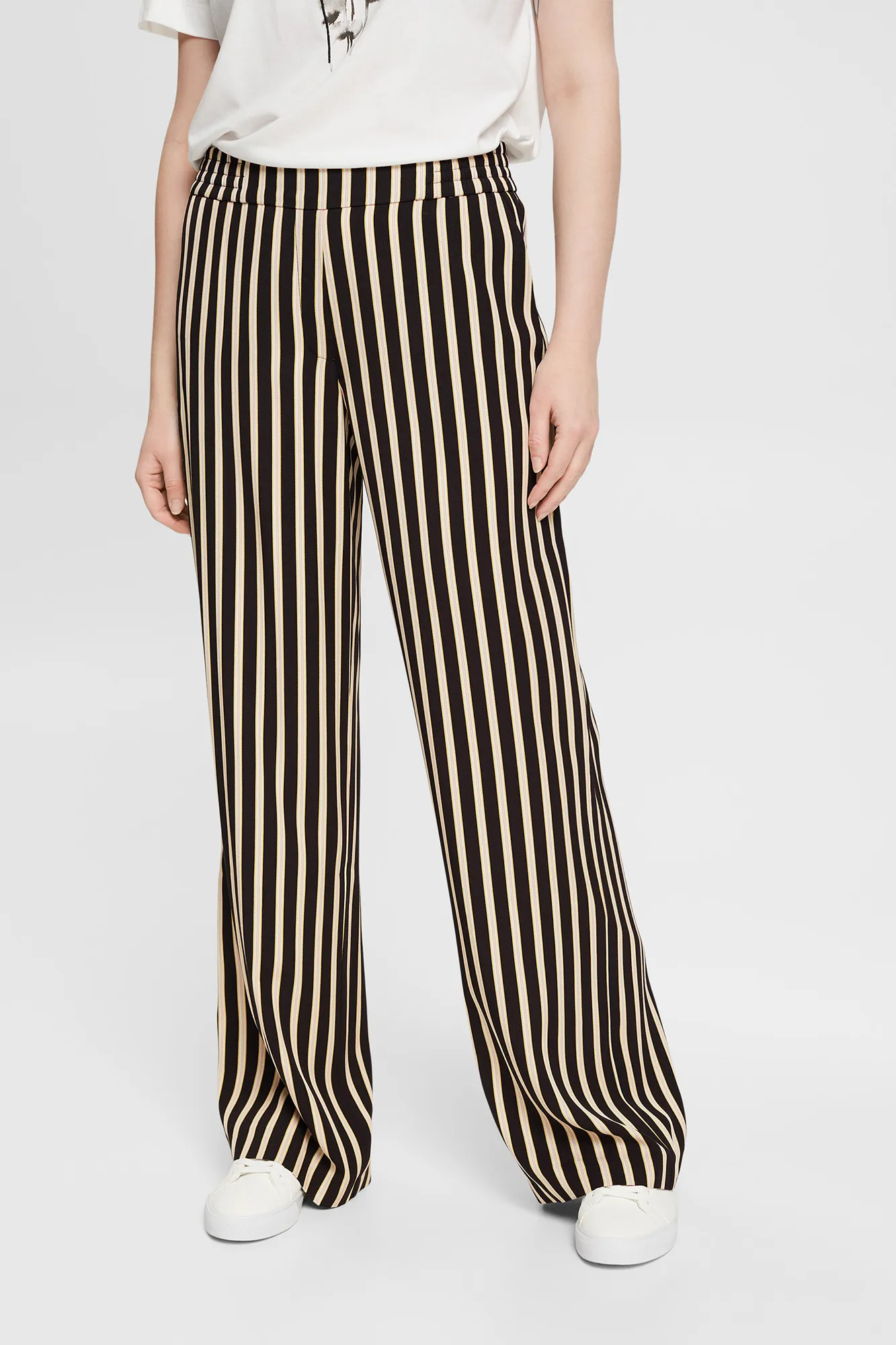 Esprit Pantalón rayas viscosa con ligero brillo