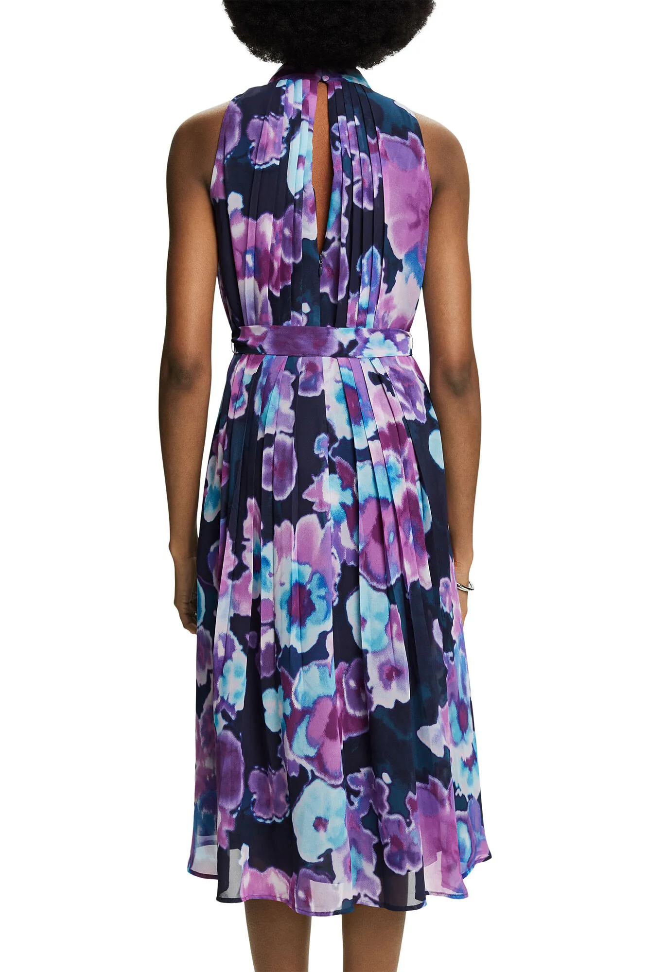 Esprit Vestido largo estampado cuello alto