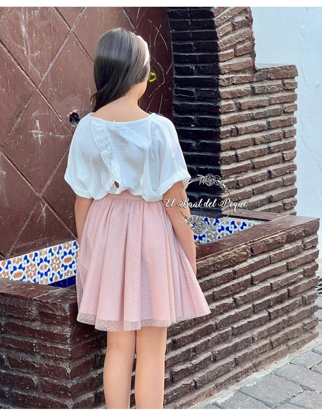 Falda Rosa Tul Niña Ceremonia Teté y Martina