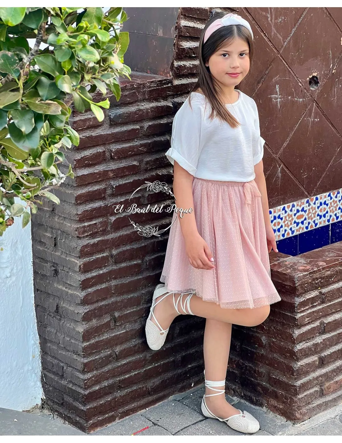 Falda Rosa Tul Niña Ceremonia Teté y Martina