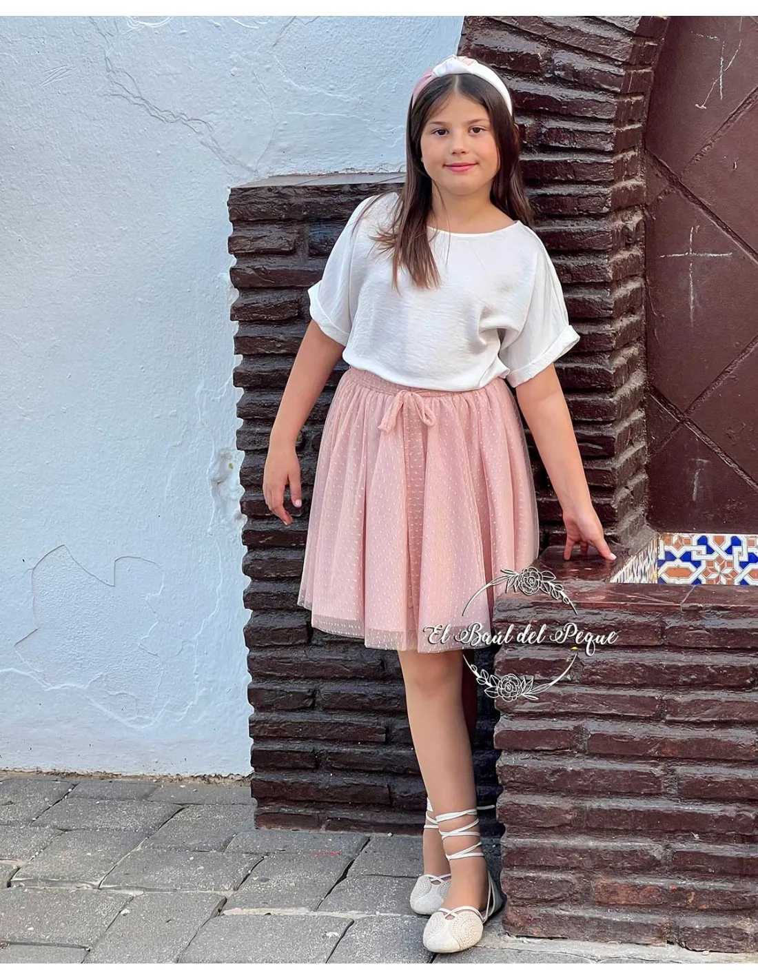 Falda Rosa Tul Niña Ceremonia Teté y Martina