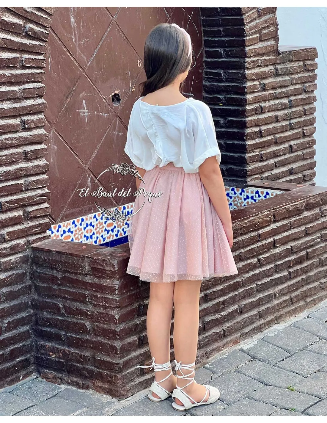 Falda Rosa Tul Niña Ceremonia Teté y Martina