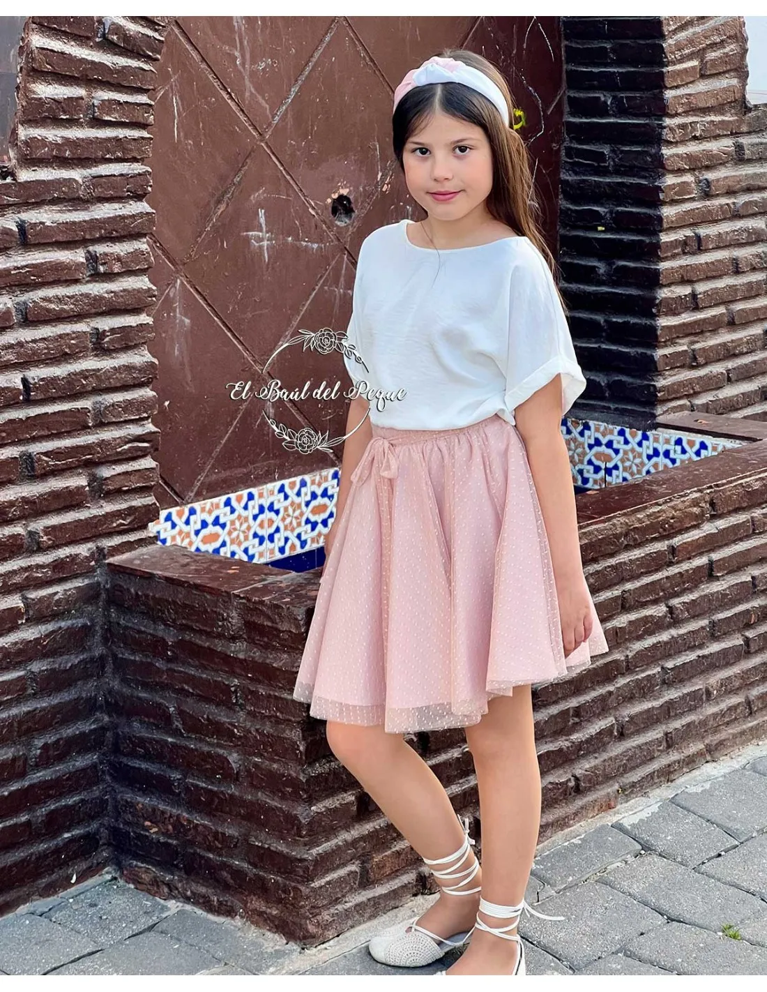 Falda Rosa Tul Niña Ceremonia Teté y Martina