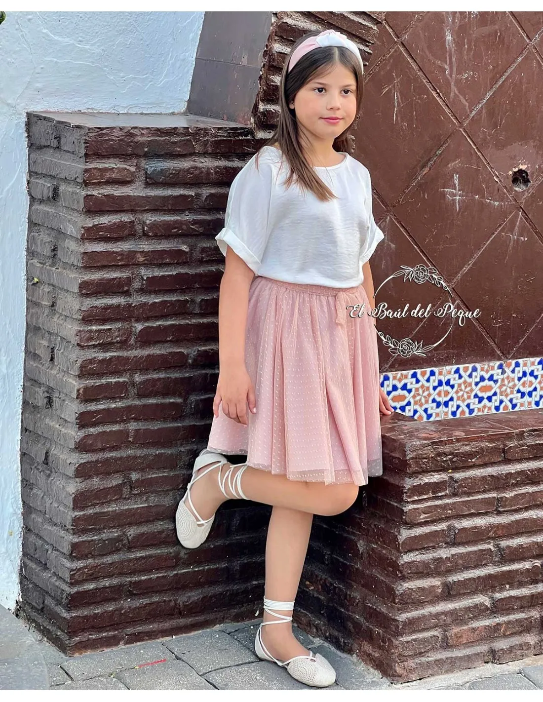 Falda Rosa Tul Niña Ceremonia Teté y Martina