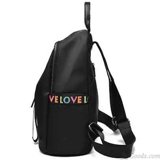 Fashion Black White Stripe Oxford School Star Decor Backpack