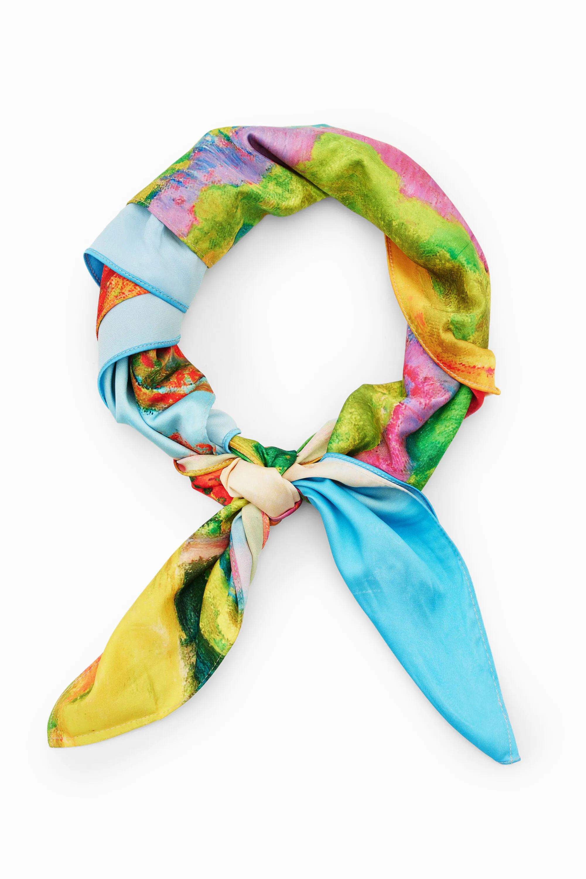 Foulard con estampado de paisaje de Gauguin