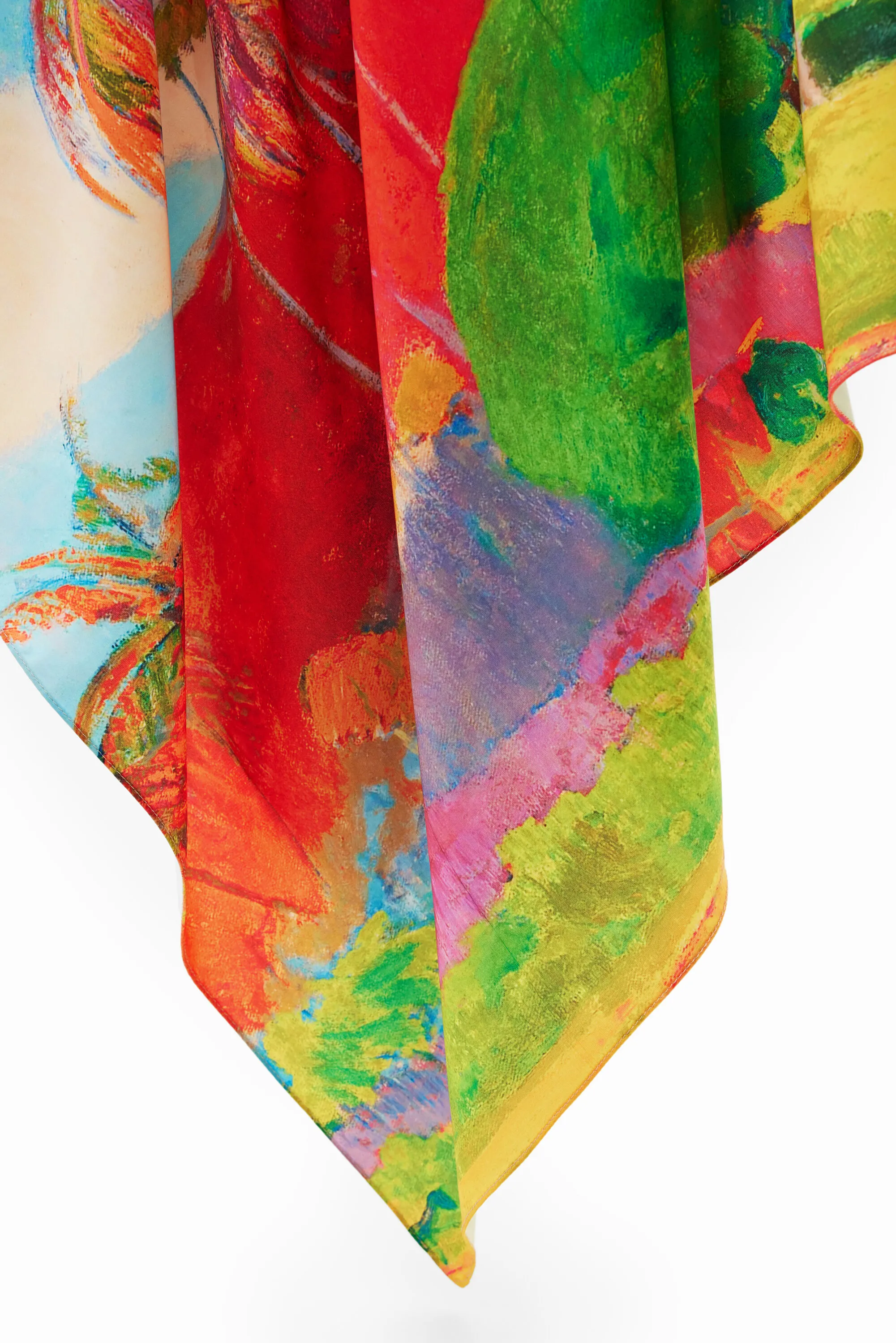 Foulard con estampado de paisaje de Gauguin
