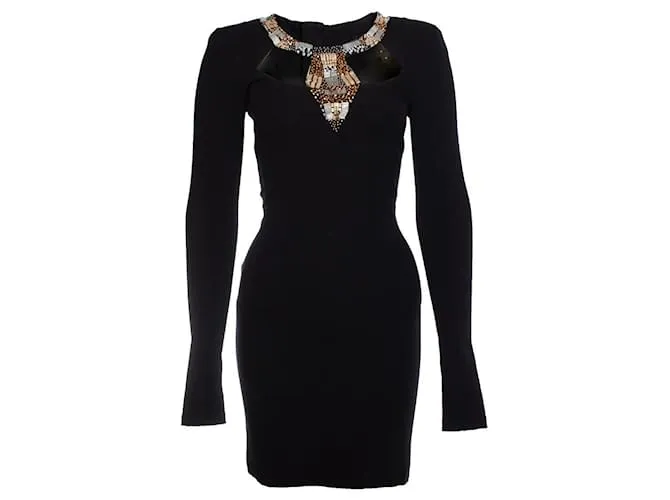 French Connection Conexión francés, Vestido negro con adornos. 