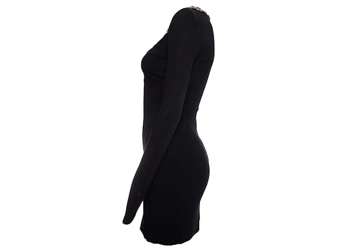 French Connection Conexión francés, Vestido negro con adornos. 